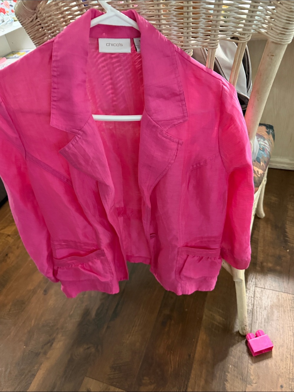Chico's Hot Pink Open-Front Blazer